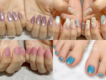 ネイルアイラッシュサロン ベティッシュ 桜木町店(Nail Eyelash Salon BETTISH)の写真/毎月のネイルをもっと身近に♪4000円以下で楽しめるワンカラー・ラメグラメニューが充実★