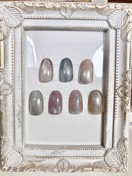 優しい宝石ジェルネイル