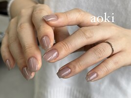 透け感グレーネイル