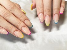 ネイルサロン イントゥ(into_)/カラフル　細フレンチ
