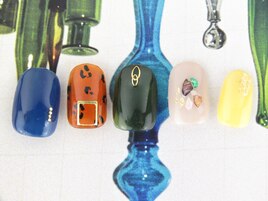 秋色ネイル　¥7480