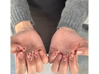 クリア(Clear)/バレンタインハートネイル