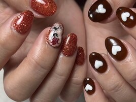 バレンタインネイル