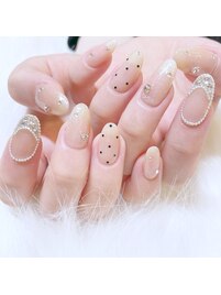 ベージュ　ストーン