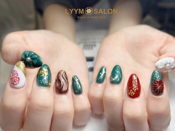 リームサロン 池袋店(LYYM SALON)/グリーン×和柄ネイル