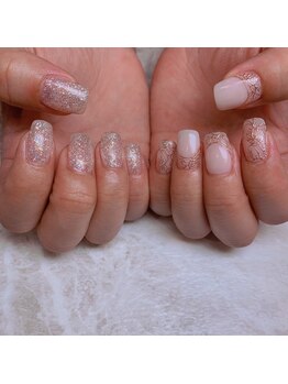 エステティックアンドネイル ローズ(ESTHETIC&NAIL Rose)/ラメ×ミラーアート