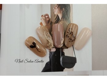 ネイルサロン アミティエ(Nail Salon Amitie)/□.落書きnail ×可愛いめnuance