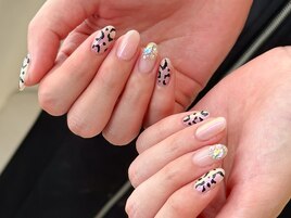 レオパード柄×オーロラネイル