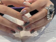ファンクションネイルズ 表参道 原宿(FUNCTION NAILS)/シルバーミラー/ブラック