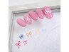 《ハンド＊パラジェル》　ワンカラー・ラメグラ +リボンアート ￥6300