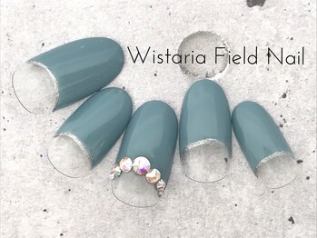 ウィスタリアフィールドネイル MONAD店(WISTARIA FIELD)/グリーン 逆フレンチ
