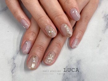 ネイルアトリエルカ(nail atelier LUCA)/M-144 大人可愛いリボンネイル