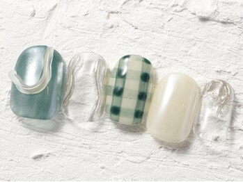 ジェミーネイル エビス(Jemiy nail ebisu)/チェックぷっくり8200yen