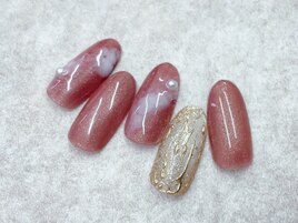 冬のミラーニュアンスネイル