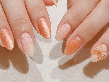 夏ネイル/オレンジ/夏色/大宮