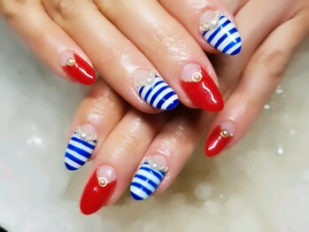 アグン(agung)/夏先取り!ボーダーネイル★