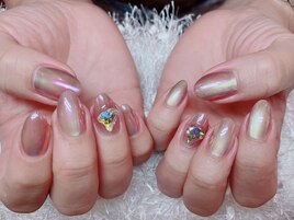 ピンクオーロラネイル