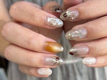 アークエンジェル(ARCHANGEL)の写真/【シンプルで物足りない方はこちら☆】お洒落なニュアンスnailに♪個性派ネイル/マグネット/持ち込みも◎