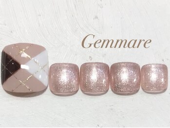 大人アーガイルチェックネイル