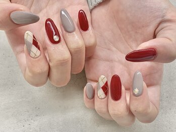 ネイルサロン ドゥ(Nail Salon Doux)/(平田)アーガイル柄ネイル