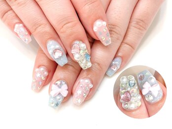 ネイルコレクション ピンク(Nail Collection Pink)/ジェル定額￥9990☆リボン