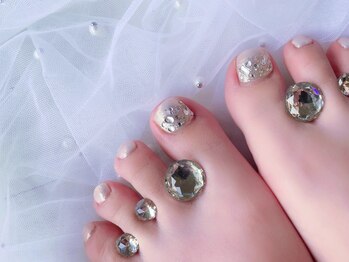 アバネイル 藤が丘(AVA NAIL)/オーロラ×ストーンフットネイル