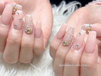 フェリーチェ(nail salon&school felice)の写真/瑞江ネイルで自然な長さだし◎自爪風仕上がり&モチが人気◇スカルプ・ブライダル対応