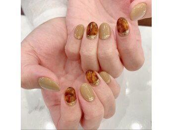 ハーティーネイル 自由が丘南口店(heartynail)/べっ甲／ニュアンス/ブラウン