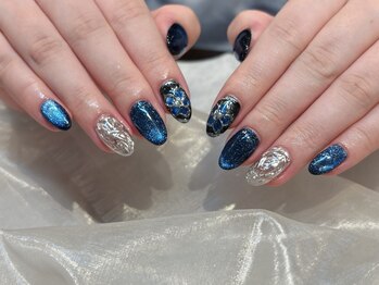 ユニックス サロンアンドスパ UNIX Salon&Spa 浦和美園店/ネイビーマグネットネイル