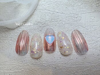 エンジェルガーデンネイル 池袋店(Angelgarden nail)/ミラーニュアンスネイルバカラ