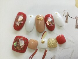 ハンドとフットお揃いネイル