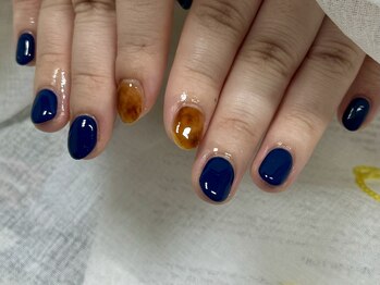 ネイルライフ(NailLife)/シンプルコースデザインべっ甲♪