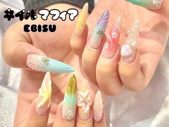 ネイルマフィア 恵比寿(NAIL MAFIA)の写真/【圧倒的な技術力】JNA本部認定講師在籍の実力派サロン！お爪に優しいフィルイン施術♪一層残しでモチ◎ 