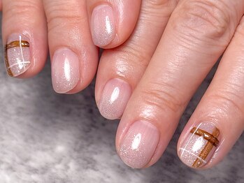 モルフォ 千駄ヶ谷(Morpho)/ワンポイントチェックネイル