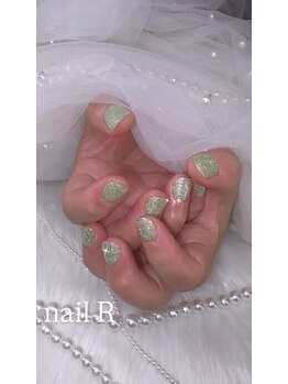 ネイルアール(nail R)/ミントグリーンフラッシュネイル