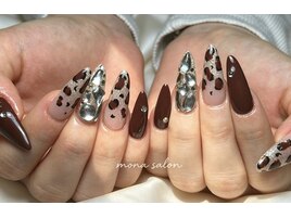 秋冬べっこうヒョウ柄ネイル