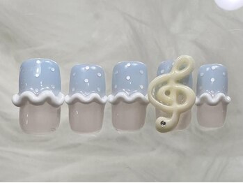 ネイルメゾン 渋谷店(NAIL MAISON)/うねうね音符ドット韓国¥9000
