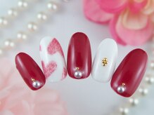 ネイルアンドエピサロン ラピス(Nail & Epi Salon Lapis)/モケモケハートネイル