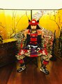 アロマオイルリンパアンドハーブ肌活性ピールフェイシャルエステ 晴れ古都 歴史男子です。特に武将好き。京都太秦に甲冑体験もしに行きます