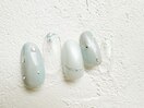 ブルー雨ネイル