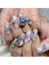 キラキラチーク冬ネイル☆