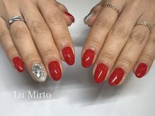 ル ミルト(Lu Mirto)/赤ワンカラー／埋め尽くしネイル