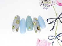 ネイルライフ(NailLife)/ホロフラワー春ネイル
