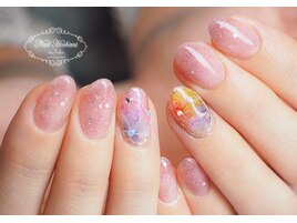 水彩フラワーネイル