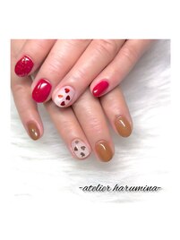 アレンジバレンタインネイル♪