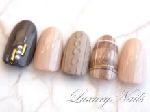 ラグジュアリーネイルズ タカダノババ(Luxury Nails Takadanobaba)/モテ可愛*ニット&チェック