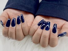 フラット(FLAT)/ネイビーネイル