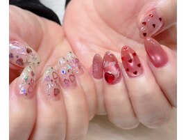 ハートホロいっぱいネイル