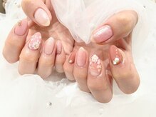 リエル(Riel)/春のピンクフラワーネイル