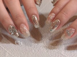 Y2Kリボンガーリーネイル